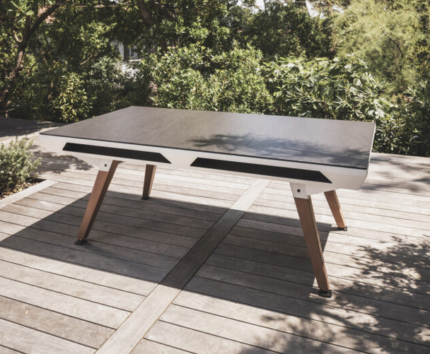 Jídelní deska na kulečník Origin Pool Table - tři díly, bílý rám / dřevo