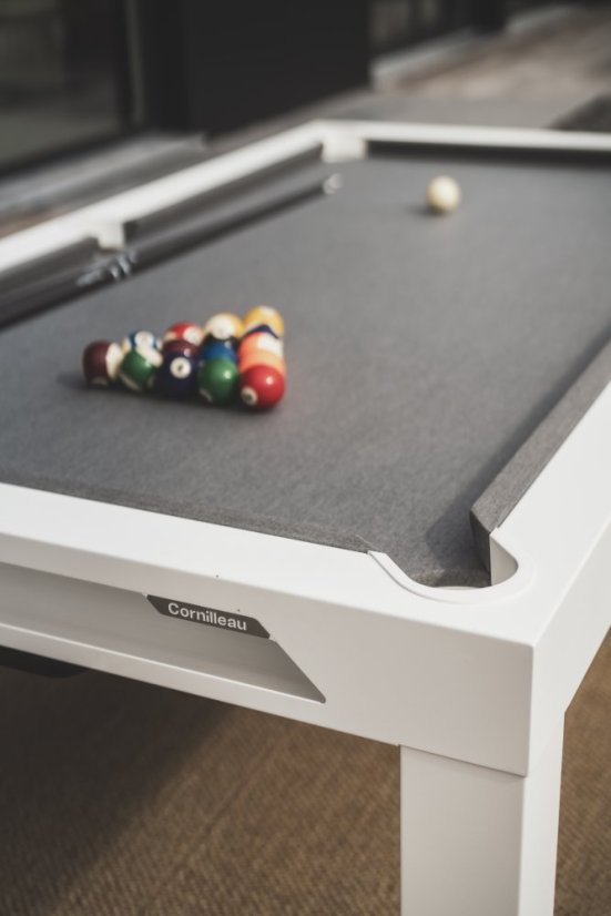 CORNILLEAU: Classic Pool Table - jídelní deska tři kusy, bílý rám / dřevo