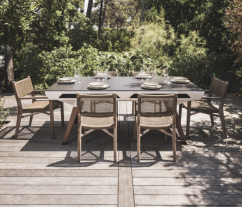 Jídelní deska pro ORIGIN OUTDOOR - dřevo - pro bílý rám stolu