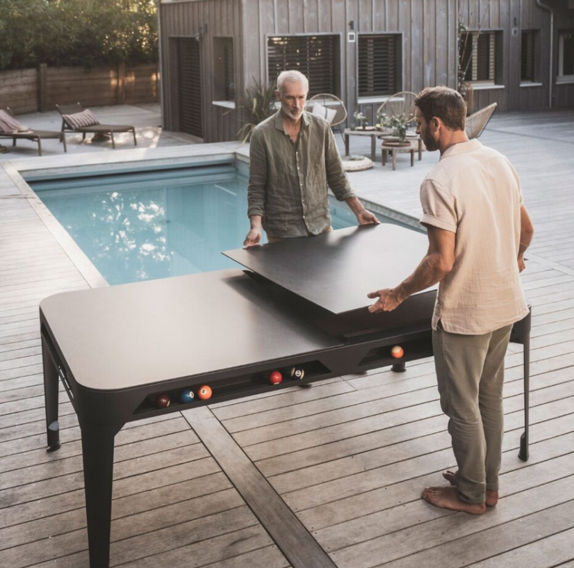 Kulečníkový stůl HYPHEN OUTDOOR, šedý rám, tmavě šedé plátno