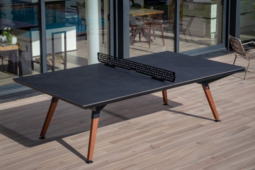 Stůl na stolní tenis venkovní Cornilleau Lifestyle Outdoor černý rám a deska černý kámen