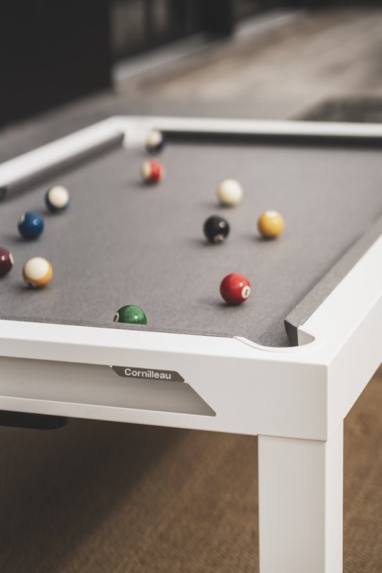 CORNILLEAU: Classic Pool Table, bílý rám / světle šedé sukno