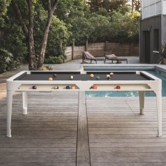 Kulečníkový stůl HYPHEN OUTDOOR, bílý rám, tmavě šedé plátno