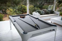 Kulečníkový stůl HYPHEN OUTDOOR, bílý rám, světle šedé plátno