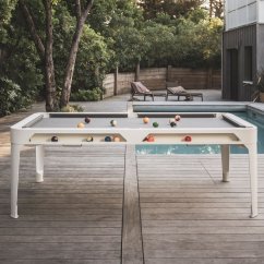 Kulečníkový stůl HYPHEN OUTDOOR, bílý rám, světle šedé plátno