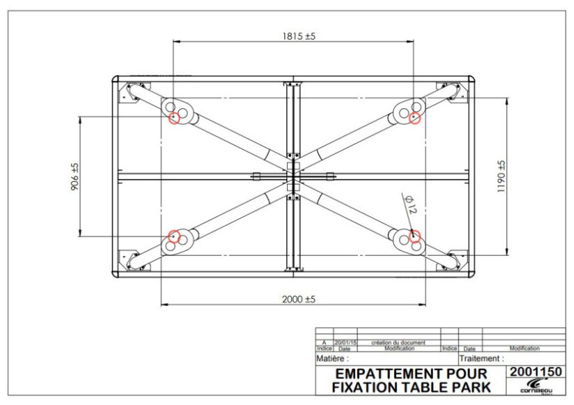 CORNILLEAU; PRO Park OUTDOOR stůl NEW, šedý