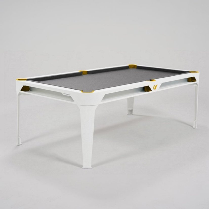 Kulečníkový stůl HYPHEN OUTDOOR, bílý rám, světle šedé plátno