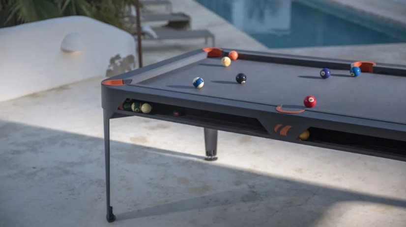 Kulečníkový stůl HYPHEN OUTDOOR, šedý rám, světle šedé plátno