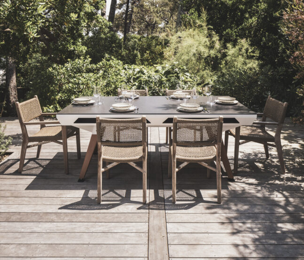 Jídelní deska pro ORIGIN OUTDOOR - dřevo - pro bílý rám stolu