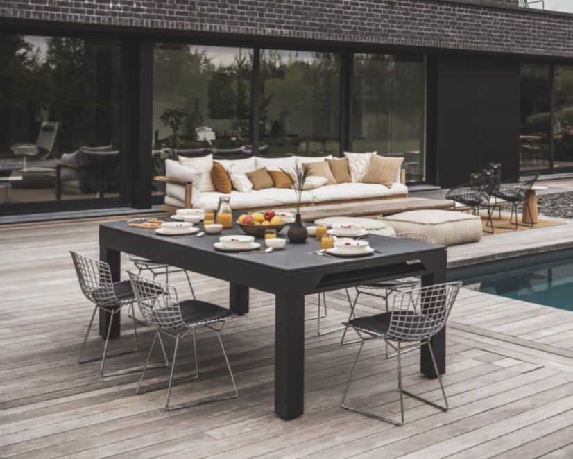 CORNILLEAU: Classic Pool Table - jídelní deska tři kusy, černý rám / kámen