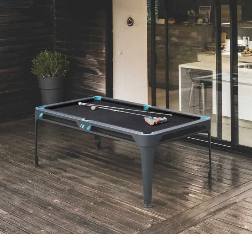 Kulečníkový stůl HYPHEN OUTDOOR, šedý rám, tmavě šedé plátno