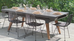 Jídelní deska pro ORIGIN OUTDOOR - dřevo - pro tmavě šedý rám stolu