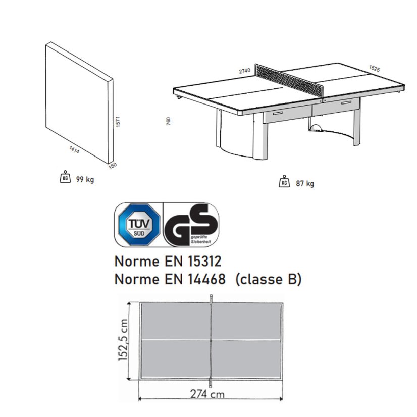 CORNILLEAU; CAMPUS OUTDOOR stůl, modrý