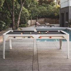 Kulečníkový stůl HYPHEN OUTDOOR, bílý rám, tmavě šedé plátno