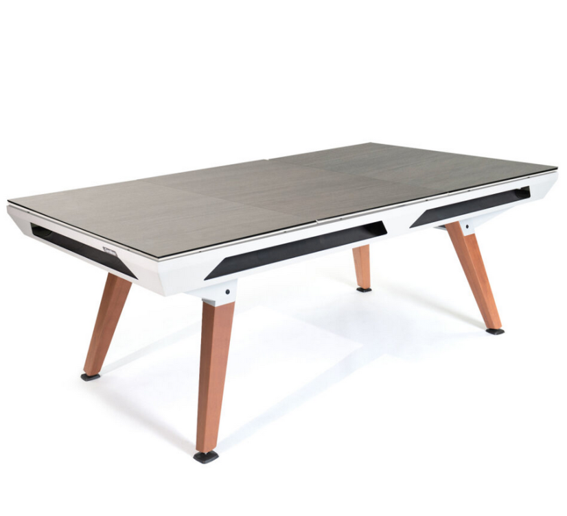 Jídelní deska na kulečník Origin Pool Table - tři díly, bílý rám / dřevo