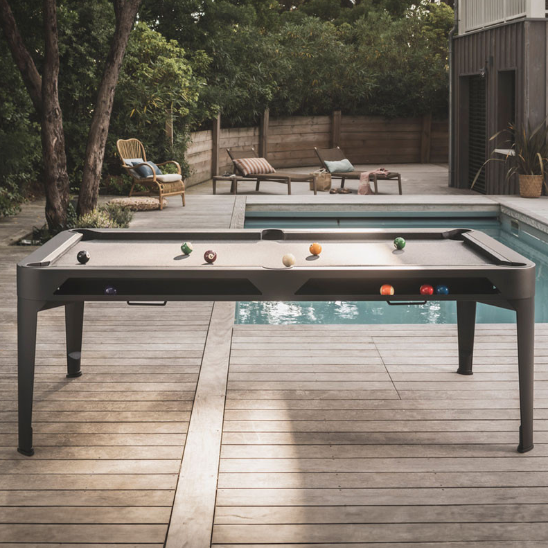 Kulečníkový stůl HYPHEN OUTDOOR, šedý rám, světle šedé plátno